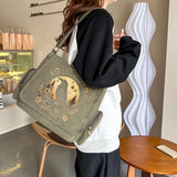 Raven Sunsets Print Canvas Shoulder Bag Crossbody Messenger Bag