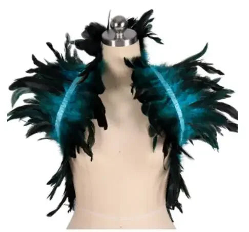 Feather Shoulder Epaulettes Festival Rave Wear