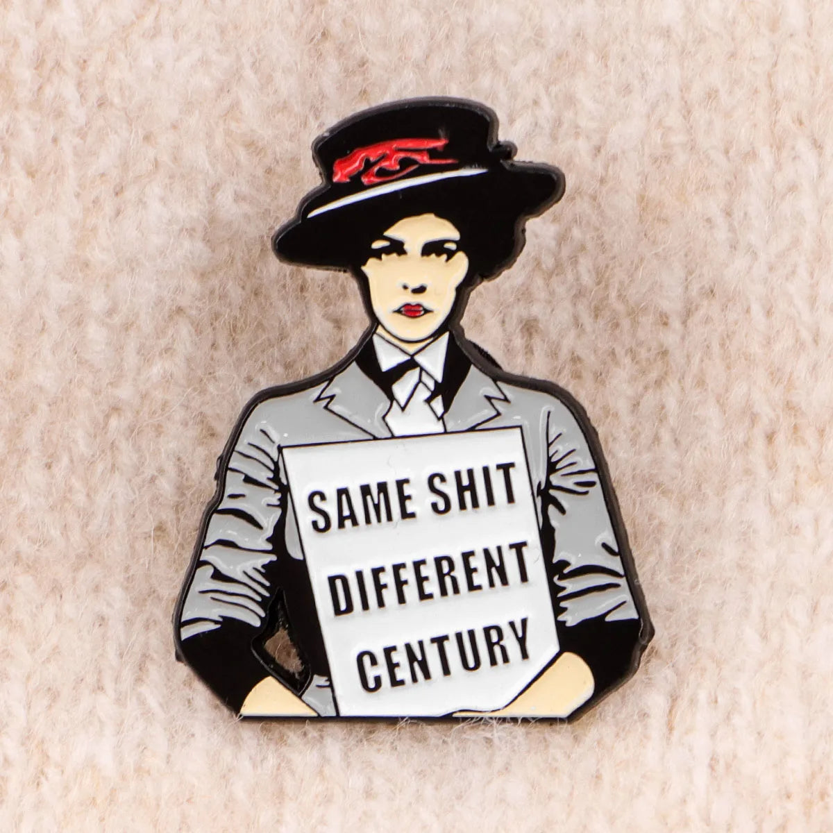 'Same Shit, Different Century' Feminism Enamel Pins Brooches Badge Lapel Pin