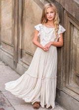 Girls Maxi Lace Chiffon Photoshoot Dresses For 3-15 Years