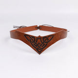 Viking Headband with Celtic Knot and Norse Rune Design Adjustable Faux Leather Accessory for LARP Cosplay