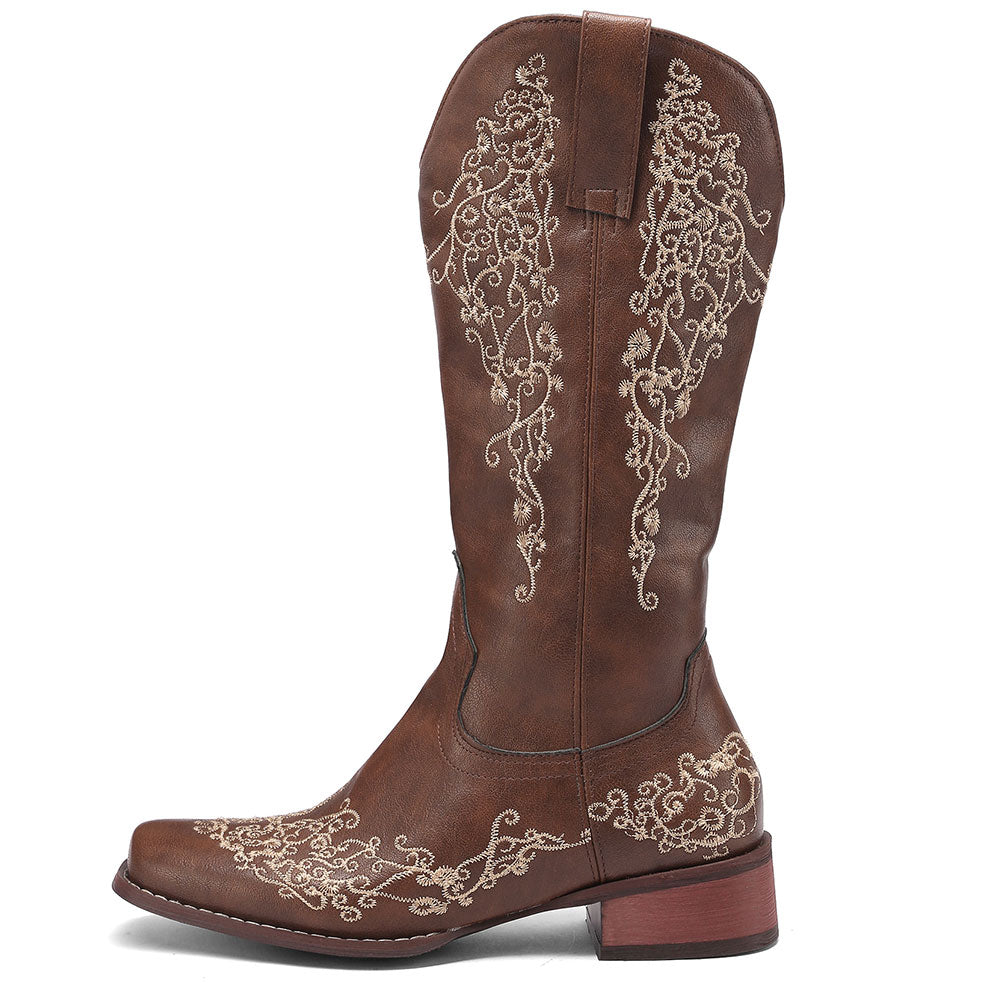 Clarabelle's Floral Embroidered Cowgirl Boots