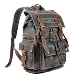 Indiana's Vintage Leather Canvas Backpack