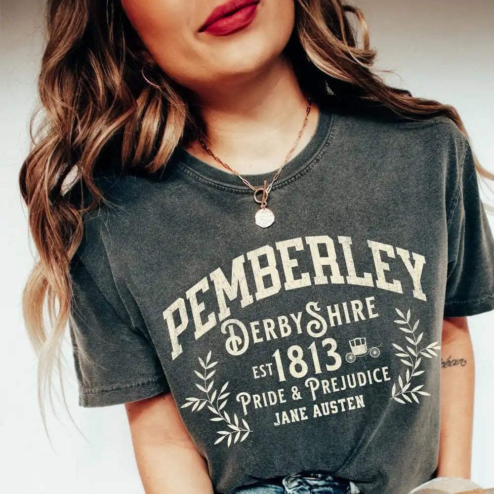 Pride and Prejudice Pemberley Derbyshire Tee Book Lovers T-Shirt