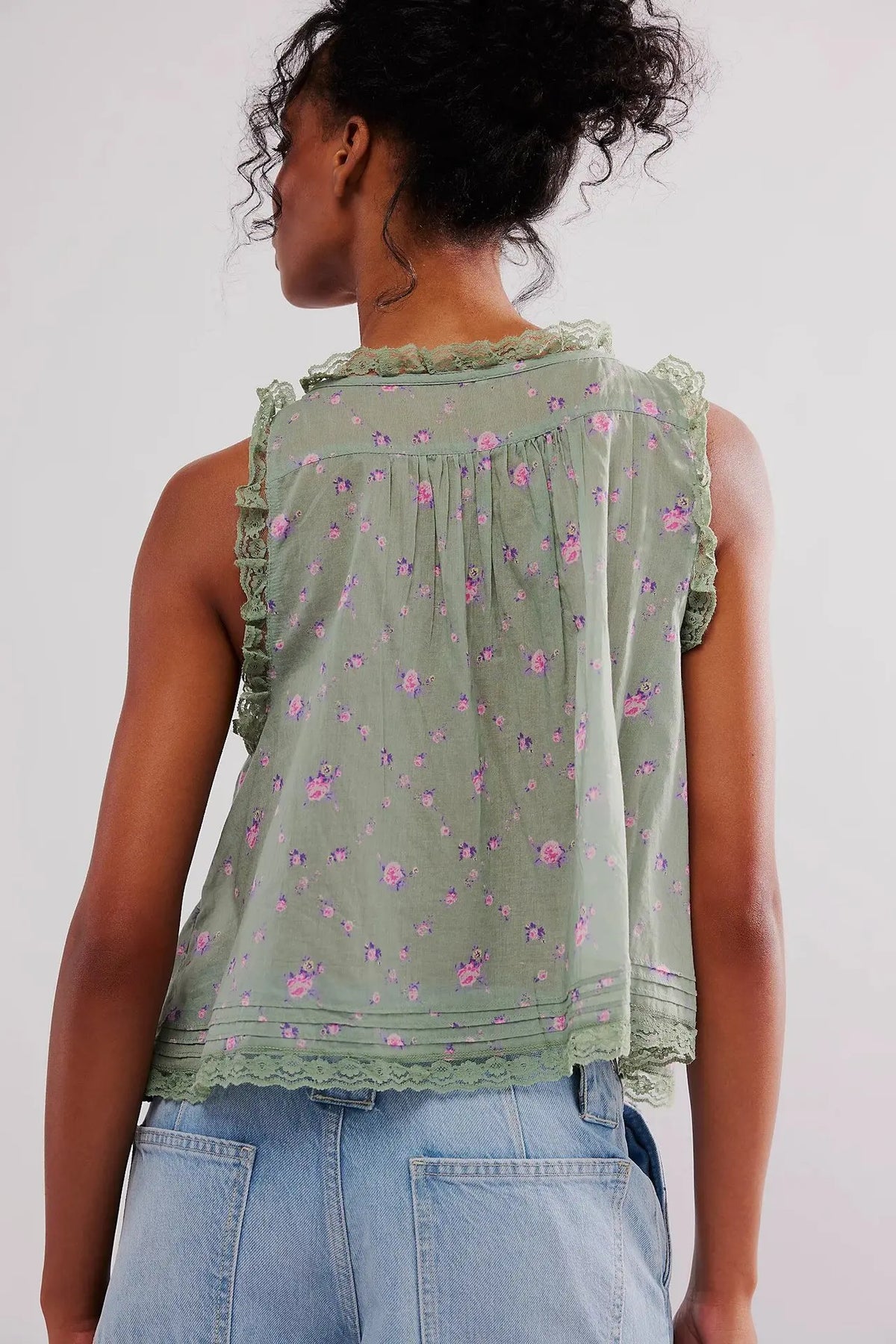 Pip's Summer Cotton Camis Crop Tops Boho Spliced Lace Tank Tops