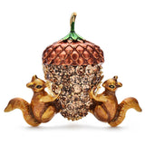Squirrels And Acorn Brooch