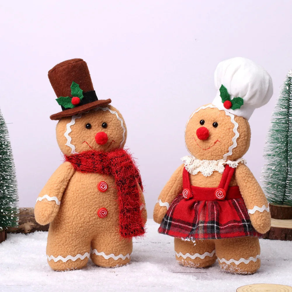 30cm Gingerbread Man and Woman Dolls Christmas Plushies