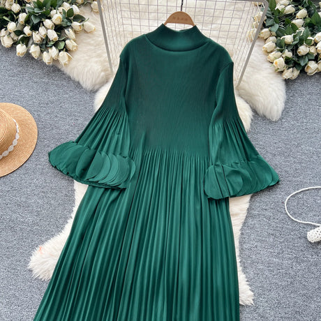 Petal Sleeves Pleated Tassel Dress Eight Colours