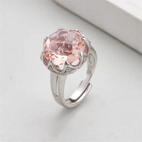 Nymphaea's Jewel S925 Sterling Silver Ring Natural Amethyst Morganite Zircon