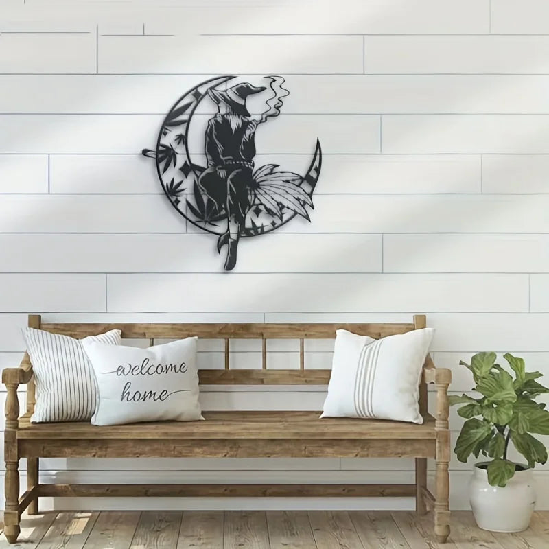 Moon Witch Metal Wall Art Home Decor