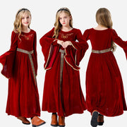Girls Medieval Court Velvet Gowns Cosplay Costume