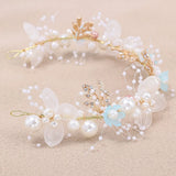 Girls Pearl Flower Wreath Floral Garland Head Hoop
