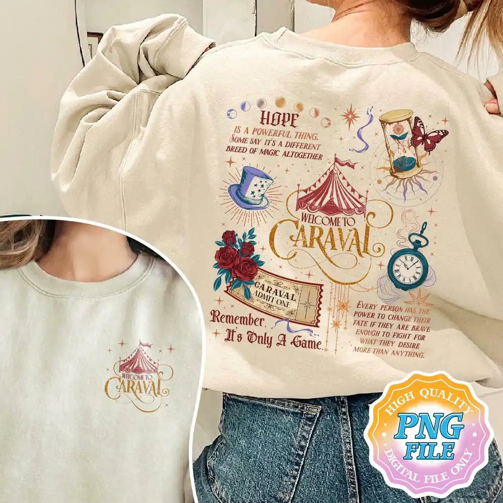 Remember It's Only Game Sweatshirt Caraval Series Bookish Two-sided Pullover Book Fans Jumper