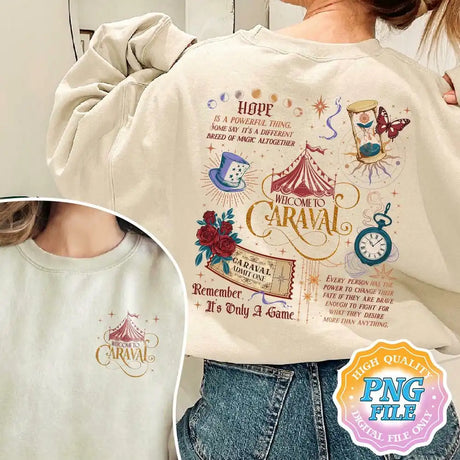 Remember It's Only Game Sweatshirt Caraval Series Bookish Two-sided Pullover Book Fans Jumper