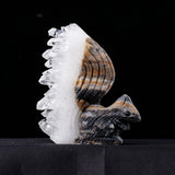 Squirrel Figurine Crystal Stone Clear Quartz Cluster