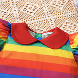 Chucky Costume  Halloween Toddler Baby Girl Cosplay Kids Rainbow Striped Shirt Overalls