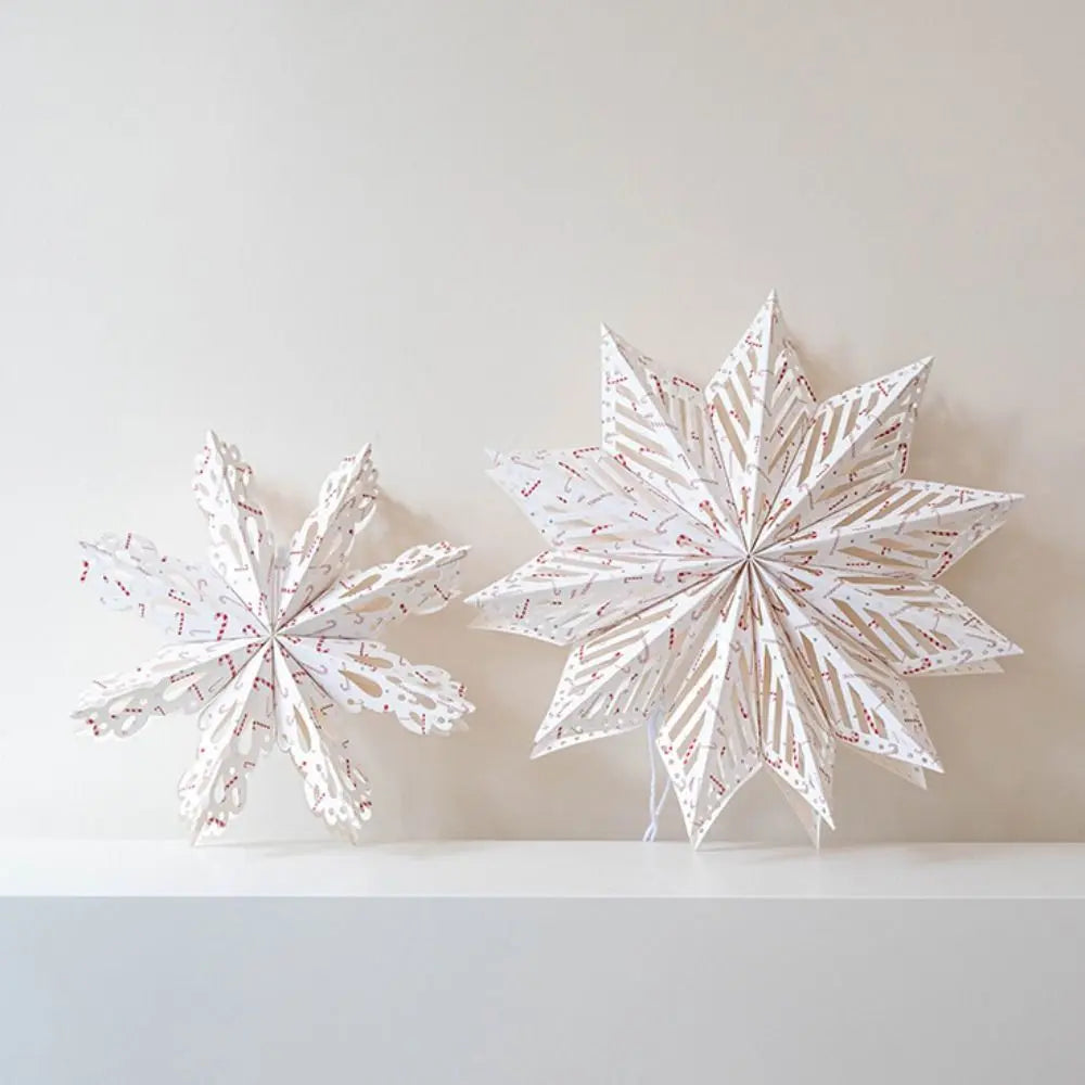 Paper 3D Christmas Tree Lampshade Hanging Snowflake Shape Star Decorative Lampshade Ceiling Pendant 30cm