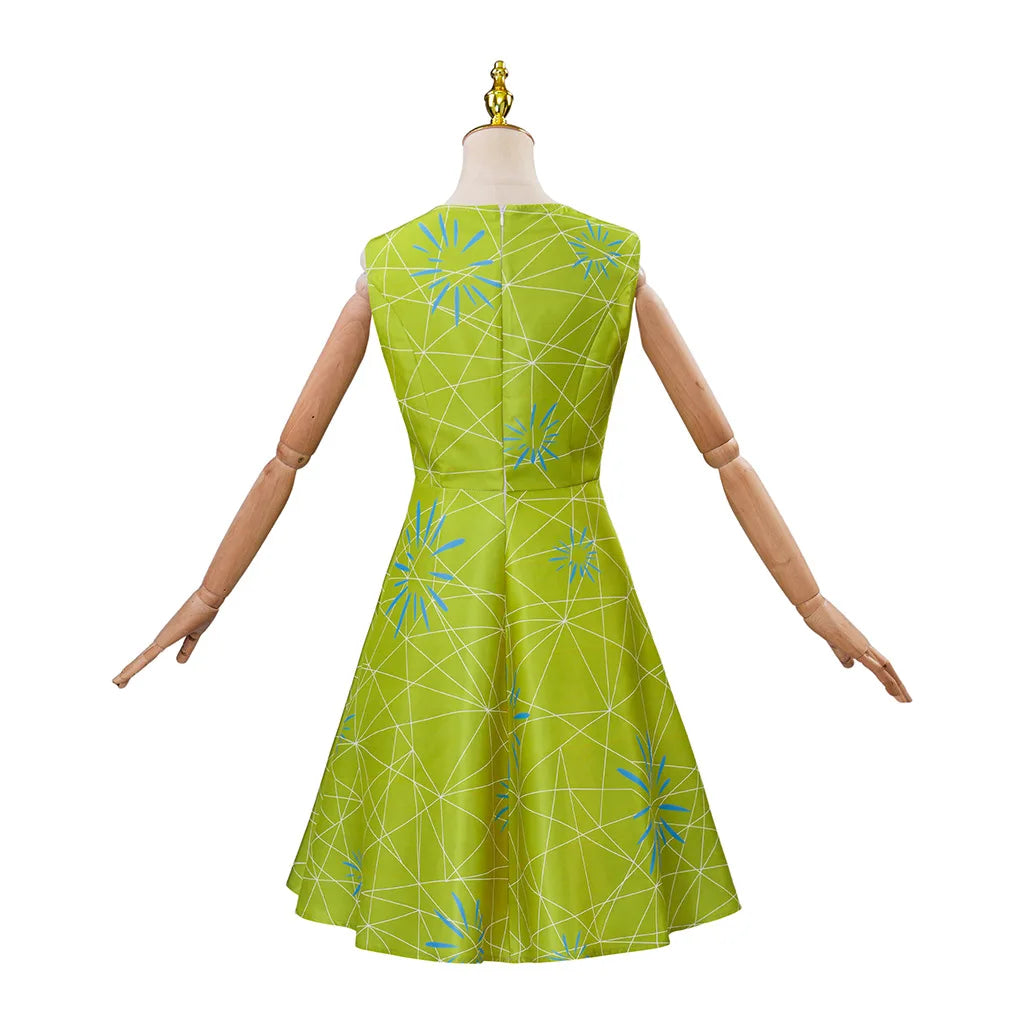 Insides Out Dress Costume Women Disgust Joy Adult Cosplay Set