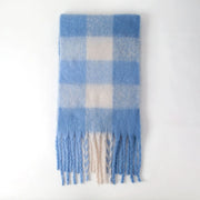 Colour Blocks Autumn Winter Plaid Scarves Imitation Cashmere Mohair