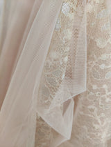 Sylvie's French Lace Embroidered Mesh Evening Dress
