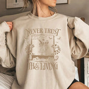 Never Trust The Living Sweatshirt Beetlejuice Movie Quote Sweater Pullover Jumper