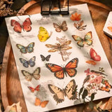 Vintage Big Butterfly RUB ON Transfer Stickers Scrapbooking DIY Craft Supplies Junk Journaling