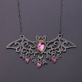 Halloween Bat Pink Crystal Necklaces