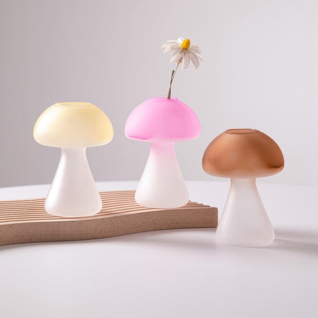 Mushroom Glass Vase Plant Hydroponic Terrarium Vase