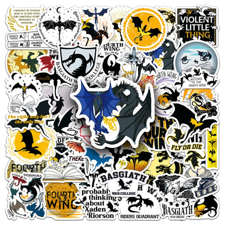 50pcs Fourth Wing Fantasy Novel Stickers