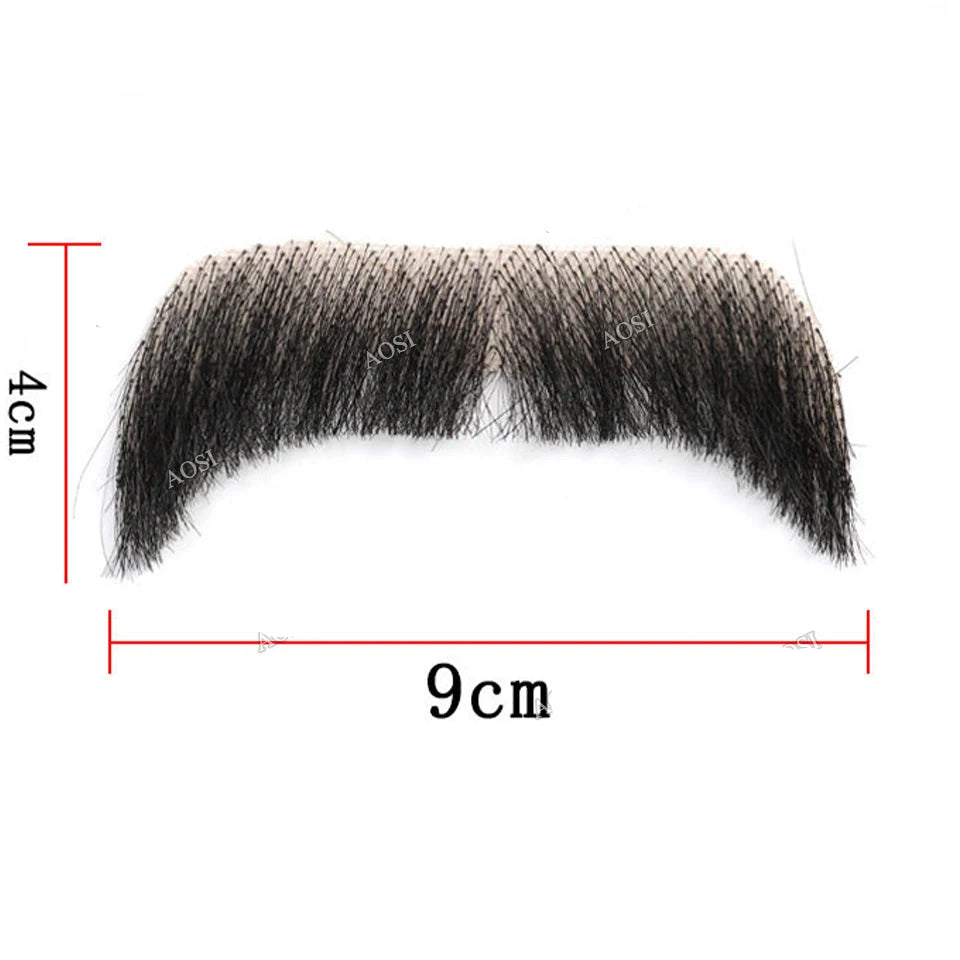 Invisible Fake Mustache Beard Trimmable Theatrical Facial Hair for Men