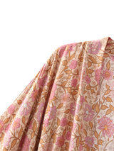 Penny's Boho Floral Print Short Kimono Robe