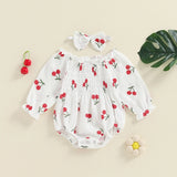 Valentines Day Easter St Patricks Christmas Baby Girls Heart Print Romper with Headband