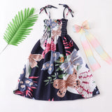 Summer Boho Girls Beach Dress 2 - 12 Years With Necklace Gift