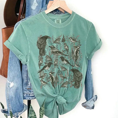 Bird Watcher Cottagecore T-Shirt Tee Naturecore Cotton Tee