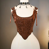 Jacquard Corset Bustier Overbust Boned