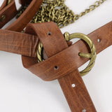 1 Piece Multi Wrap PU Belt with Chain Medieval Ranger Cosplay Belt