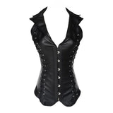 Vampira Draven's Lace-Up Steel Boned PU Corset