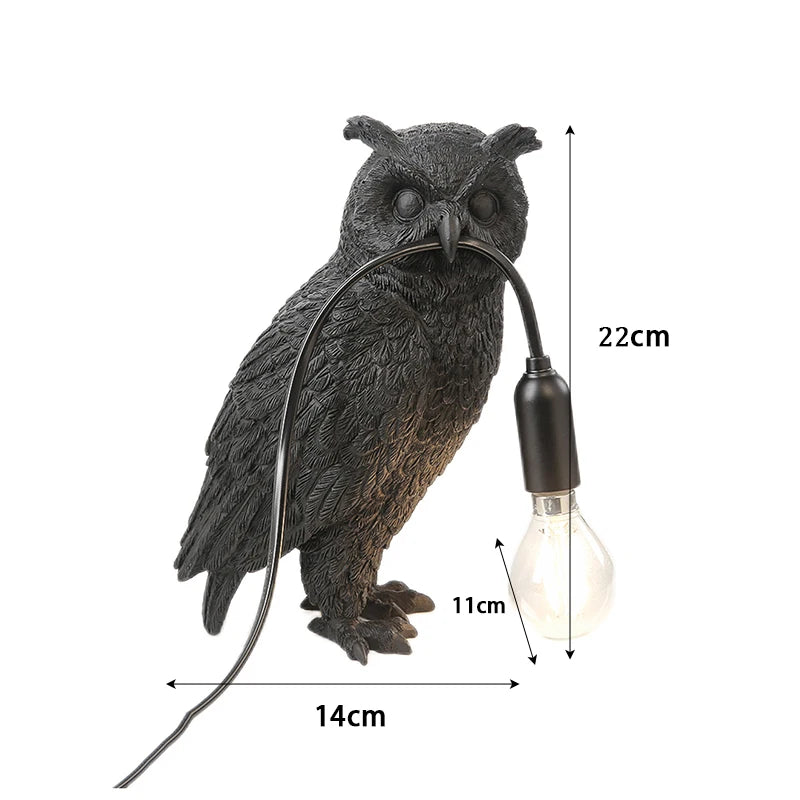 Owl Table Lamp Dark Academia Home Decor