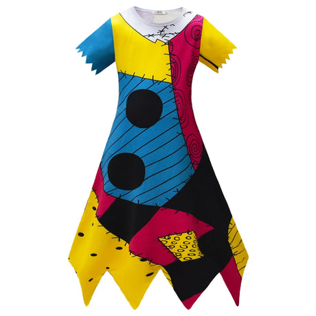 Children's Halloween Cosplay Nightmare Before Christmas Costumes Kids Girls Sally Dress Boys Skeleton Jack Clothing Set