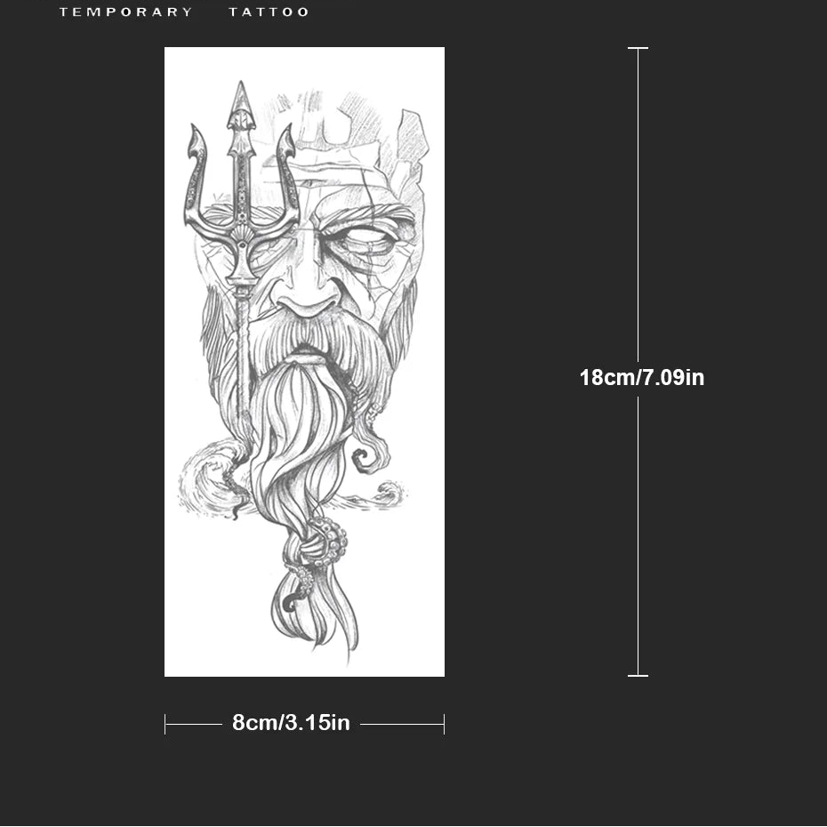 Poseidon's Wrath Temporary Tattoo