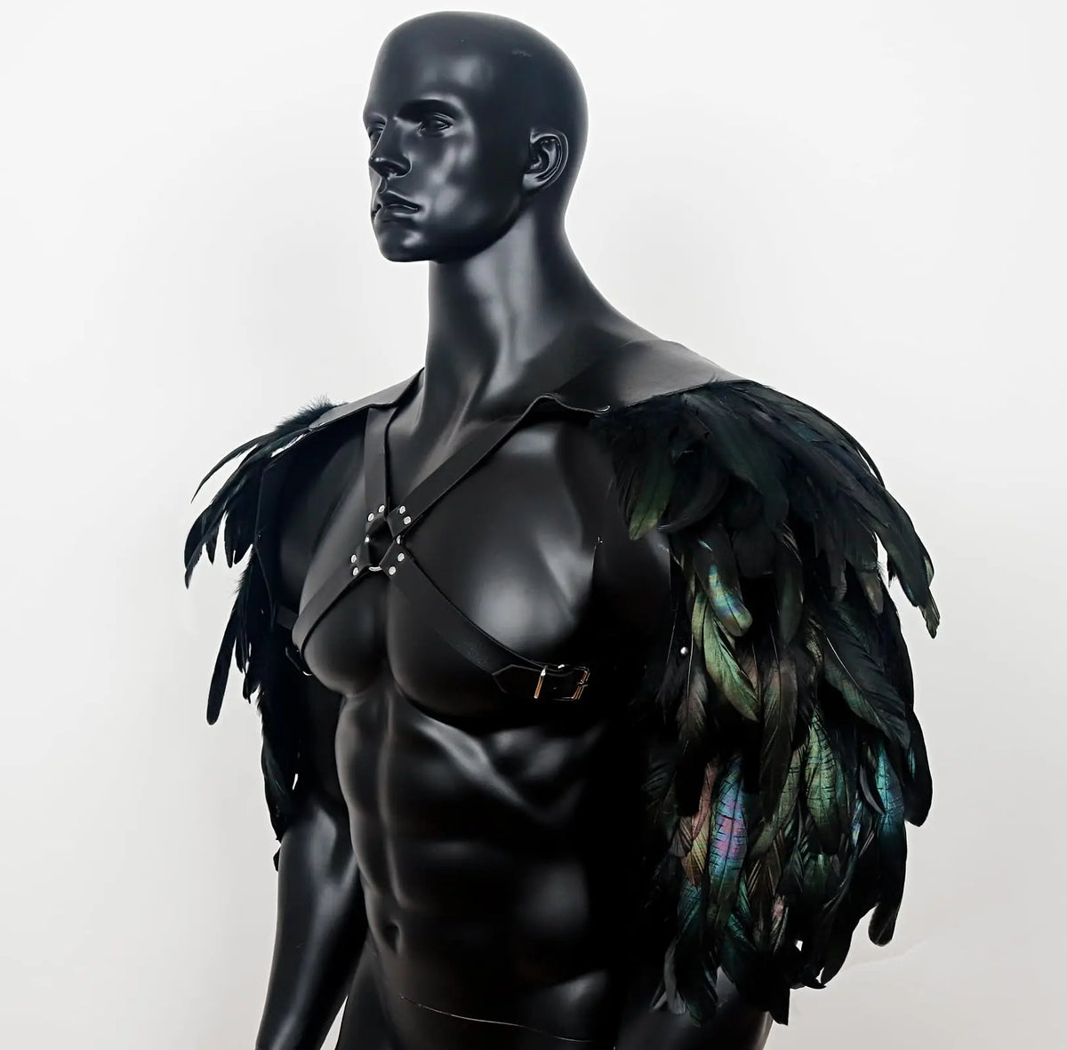 Feather Double Shoulder Armours Costume Guard Harness Halloween Cosplay