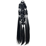 Synthetic 24-inch Bubble Lantern Braided Ponytail Hair Extension with Silver Glitter Wire
