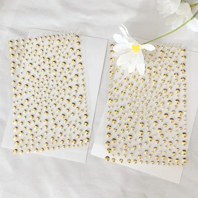 Golden Body Glittery Gem Stickers DIY Face Jewels Stickers