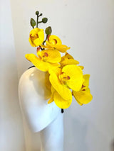 Handcrafted Large Realistic Orchid Statement Headpiece Floral Headband for Weddings Races Photoshoots