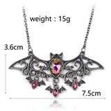Halloween Bat Pink Crystal Necklaces