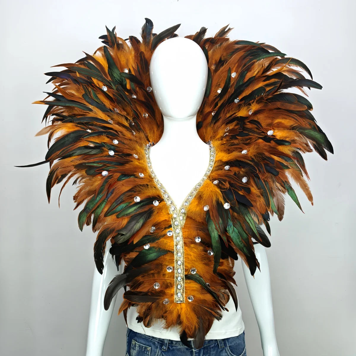 Carnival Mardi Gras Feather Collar Stage Performance Festival Costume