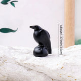 One Obsidian Crow Figurine