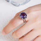 Nymphaea's Jewel S925 Sterling Silver Ring Natural Amethyst Morganite Zircon