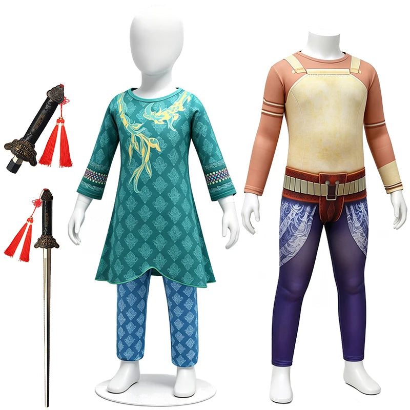 Last Dragon Kids Book Week Costumes Halloween Cosplay Raya Warrior