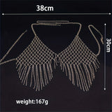 Crystal Mesh Tassel Chain Top Festival Clothing